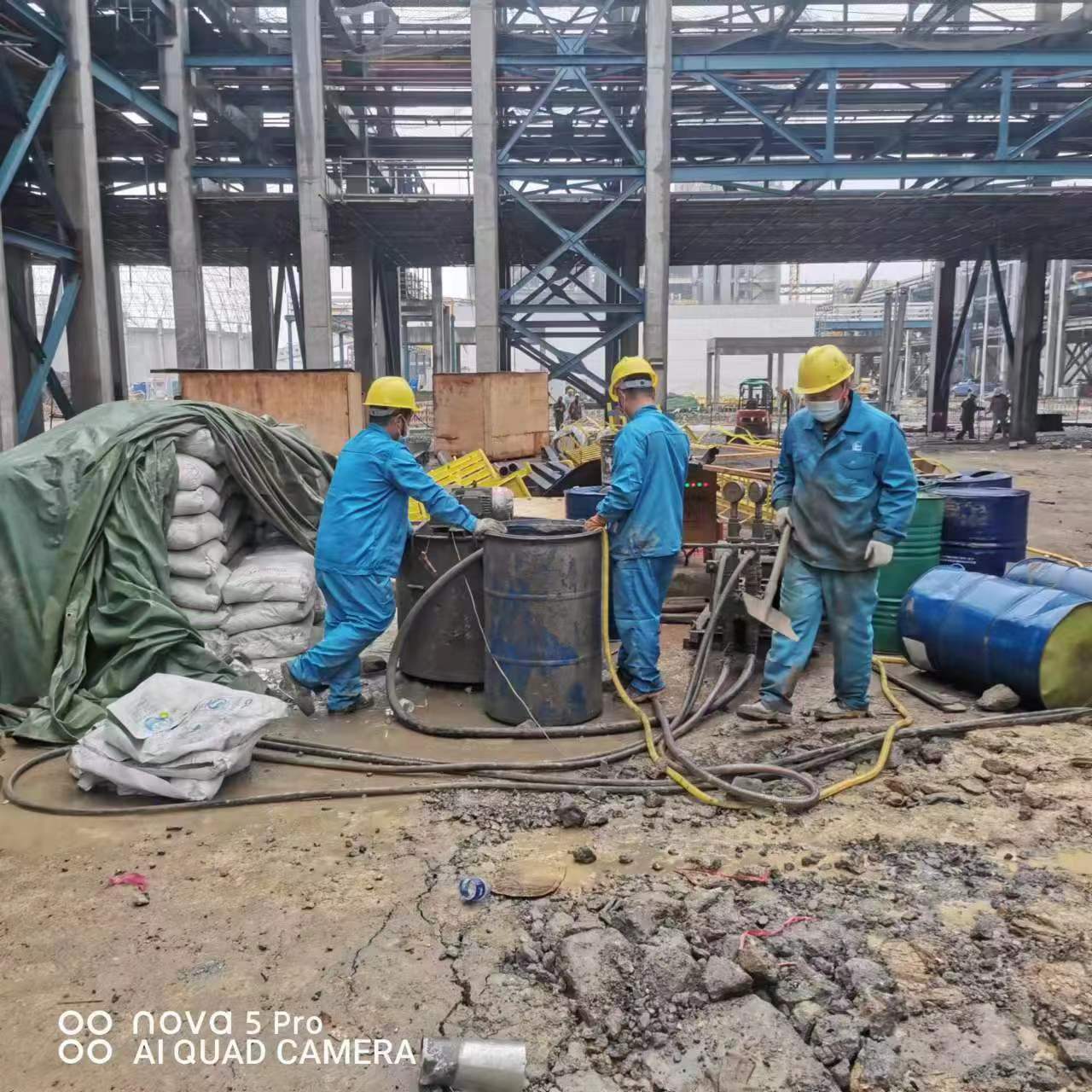宁江设备基础下沉沉降注浆加固施工